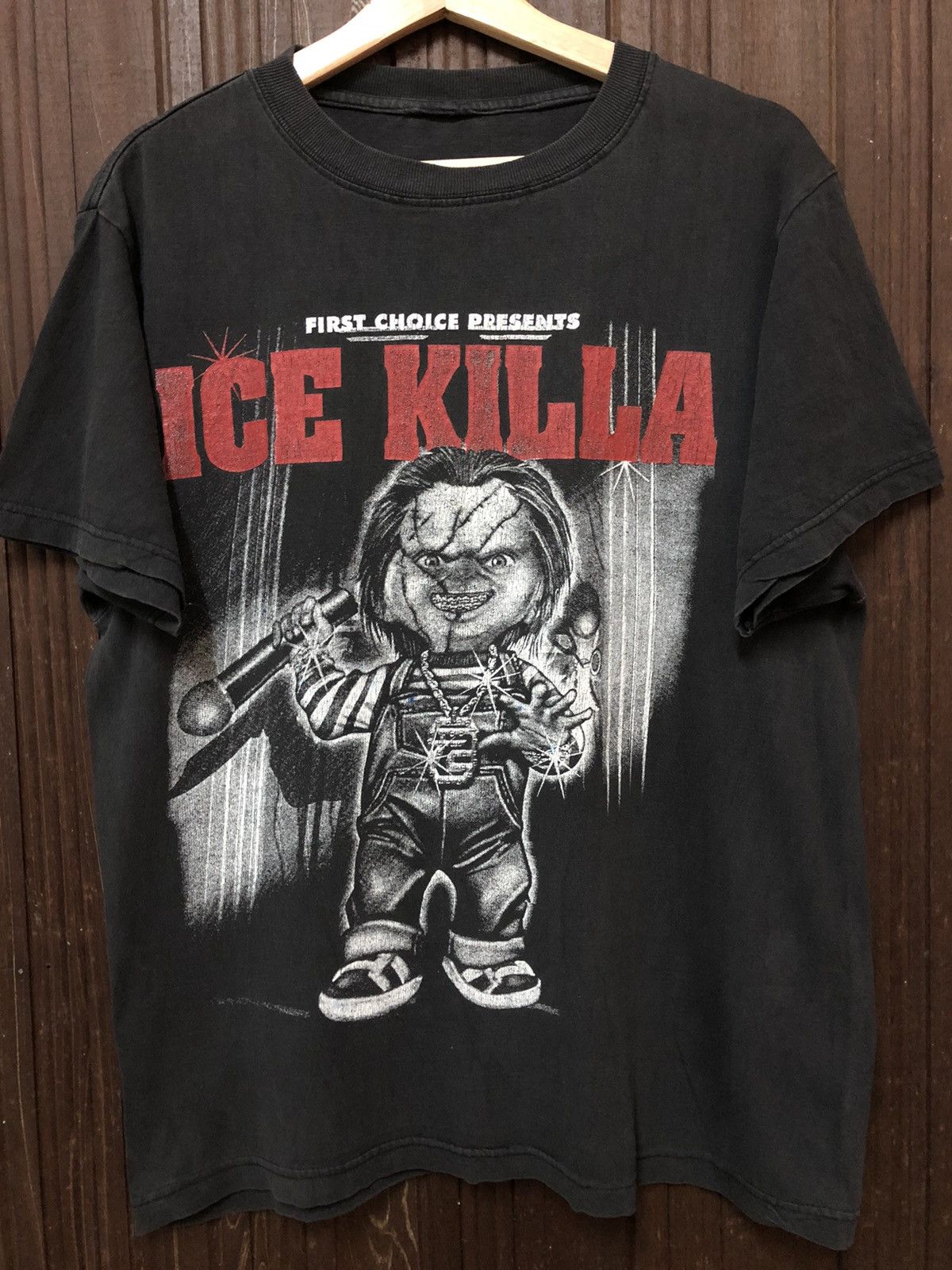 image of Expert Horror x Movie Vintage Chucky Ice Killa Horror Movie Tee Shirt in Black, Men's (Size Medium)