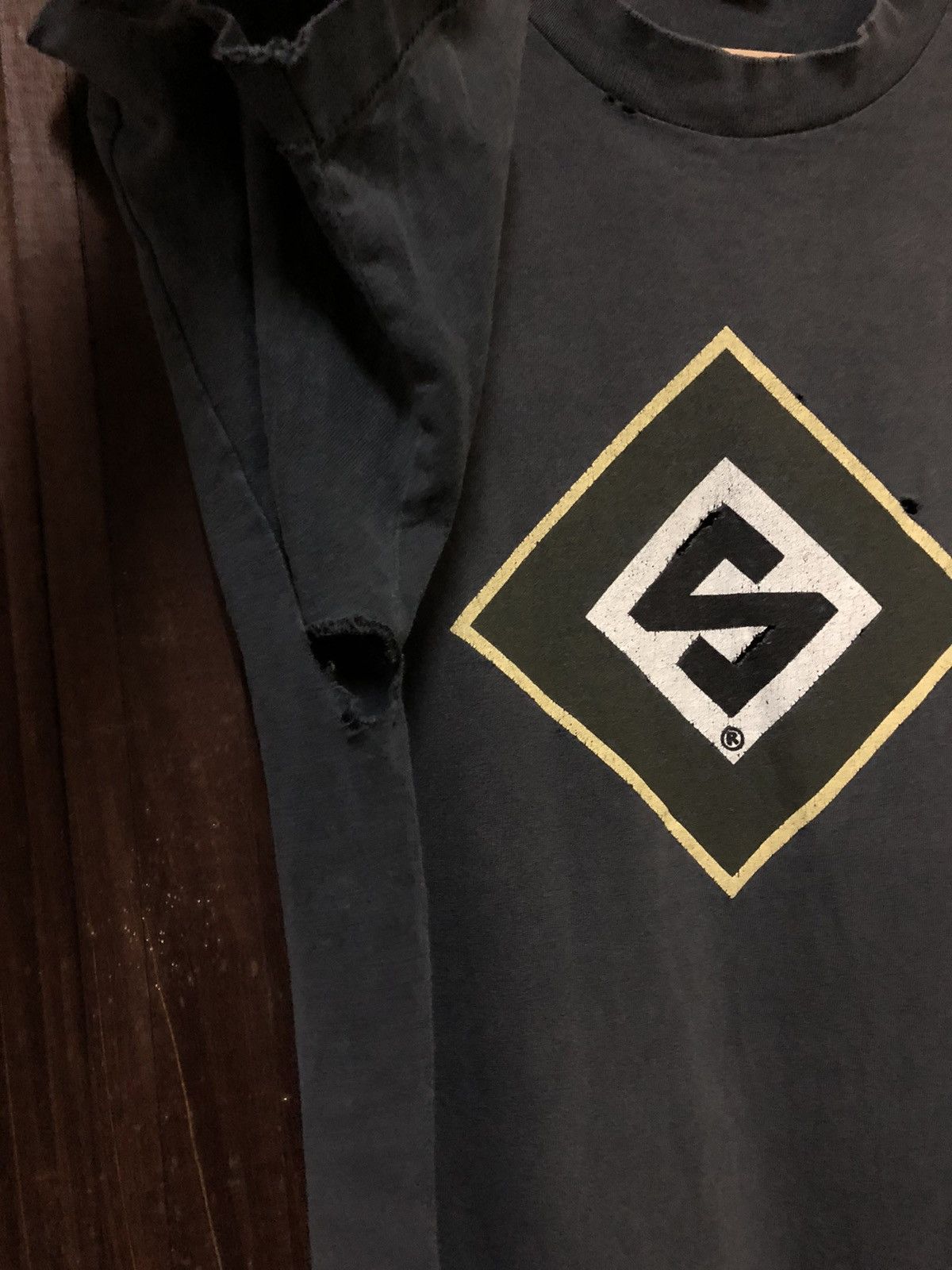 Stussy × Vintage Distress! Vintage Stussy Box Logo USA Rare Tee Shirt Size US L / EU 52-54 / 3 - 6 Thumbnail