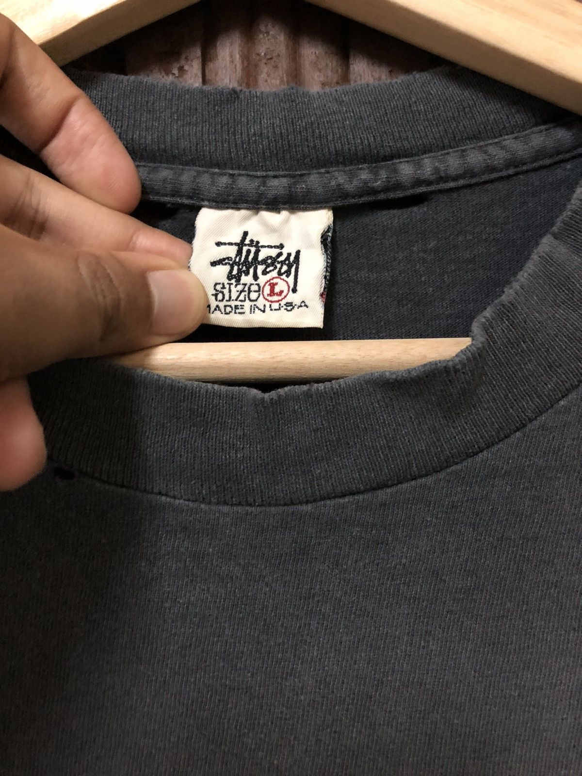Stussy × Vintage Distress! Vintage Stussy Box Logo USA Rare Tee Shirt Size US L / EU 52-54 / 3 - 3 Thumbnail