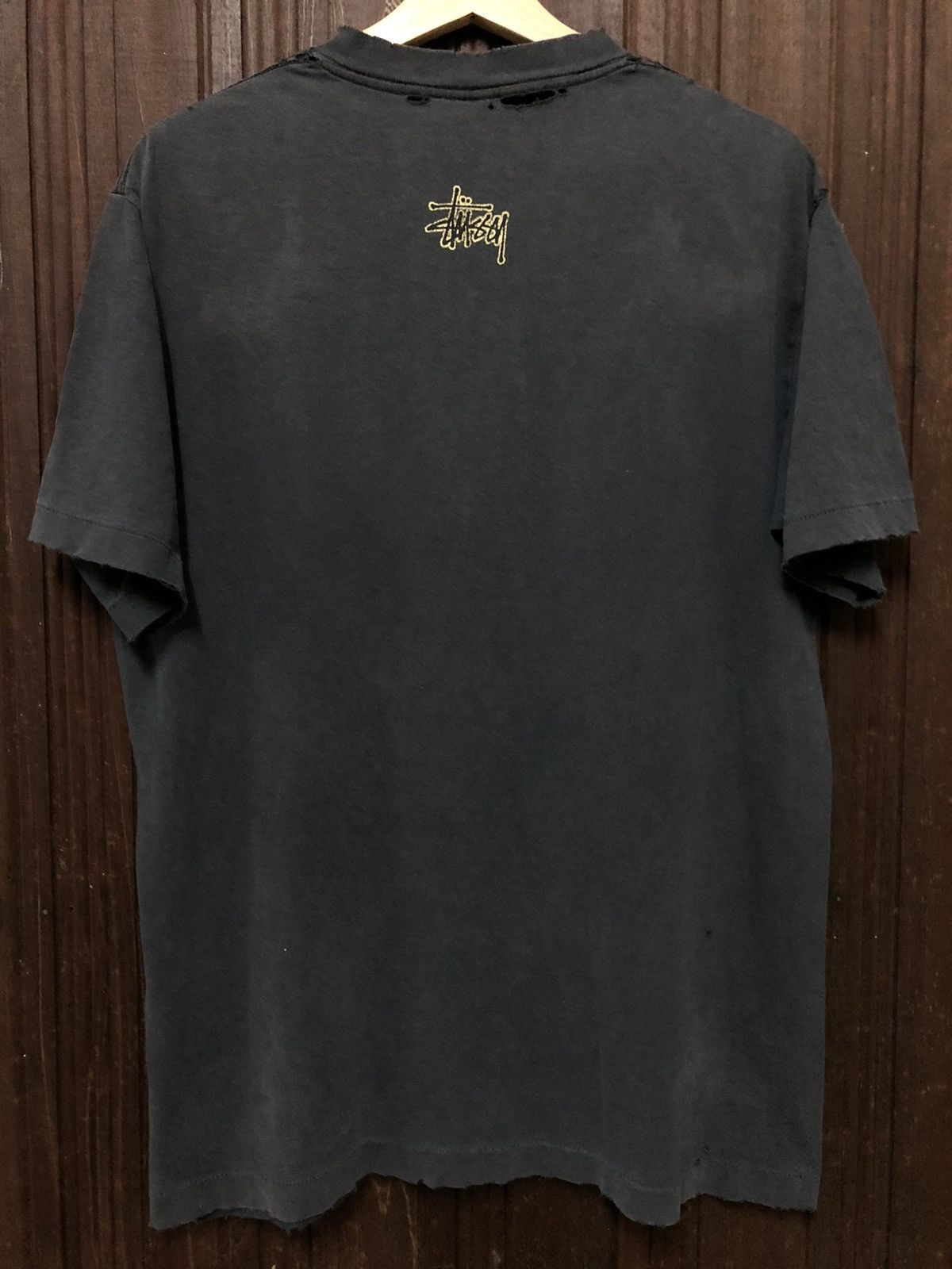 Stussy × Vintage Distress! Vintage Stussy Box Logo USA Rare Tee Shirt Size US L / EU 52-54 / 3 - 9 Thumbnail