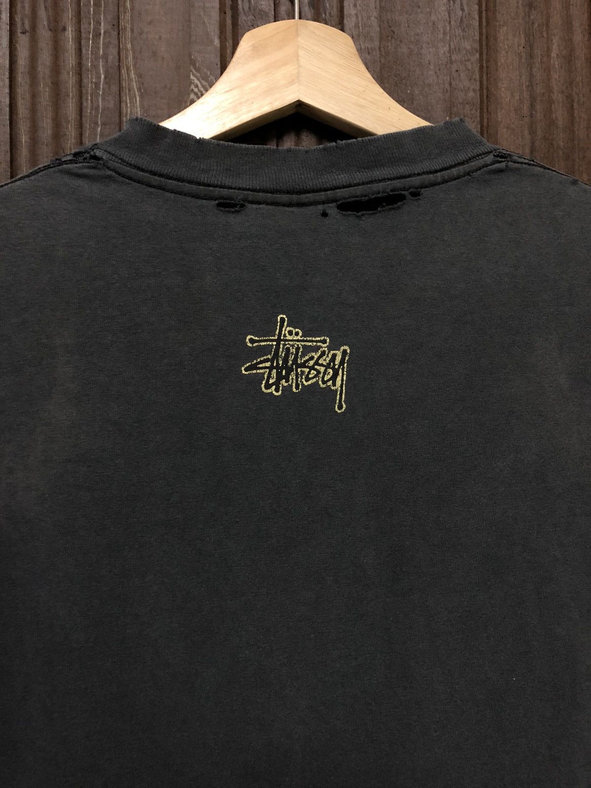 Stussy × Vintage Distress! Vintage Stussy Box Logo USA Rare Tee Shirt Size US L / EU 52-54 / 3 - 10 Thumbnail