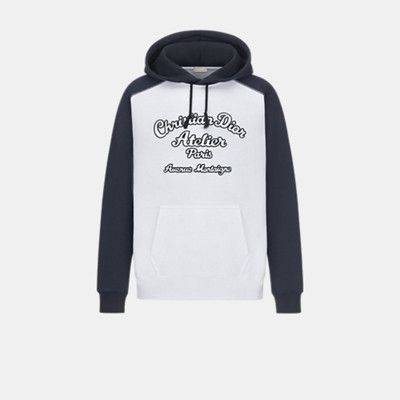 image of Dior Sweatshirts Hoodies In White & Navy Blue in White/Navy Blue, Men's (Size Small)
