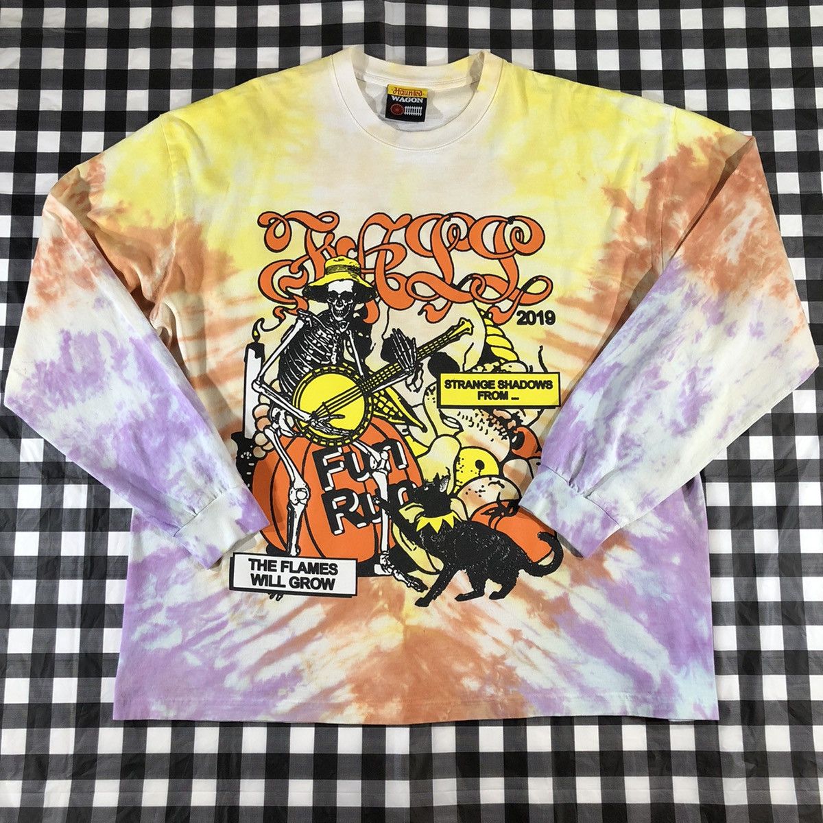 image of Online Ceramics Haunted Wagon Transportation Company 2019 in Tie Dye, Men's (Size 2XL)