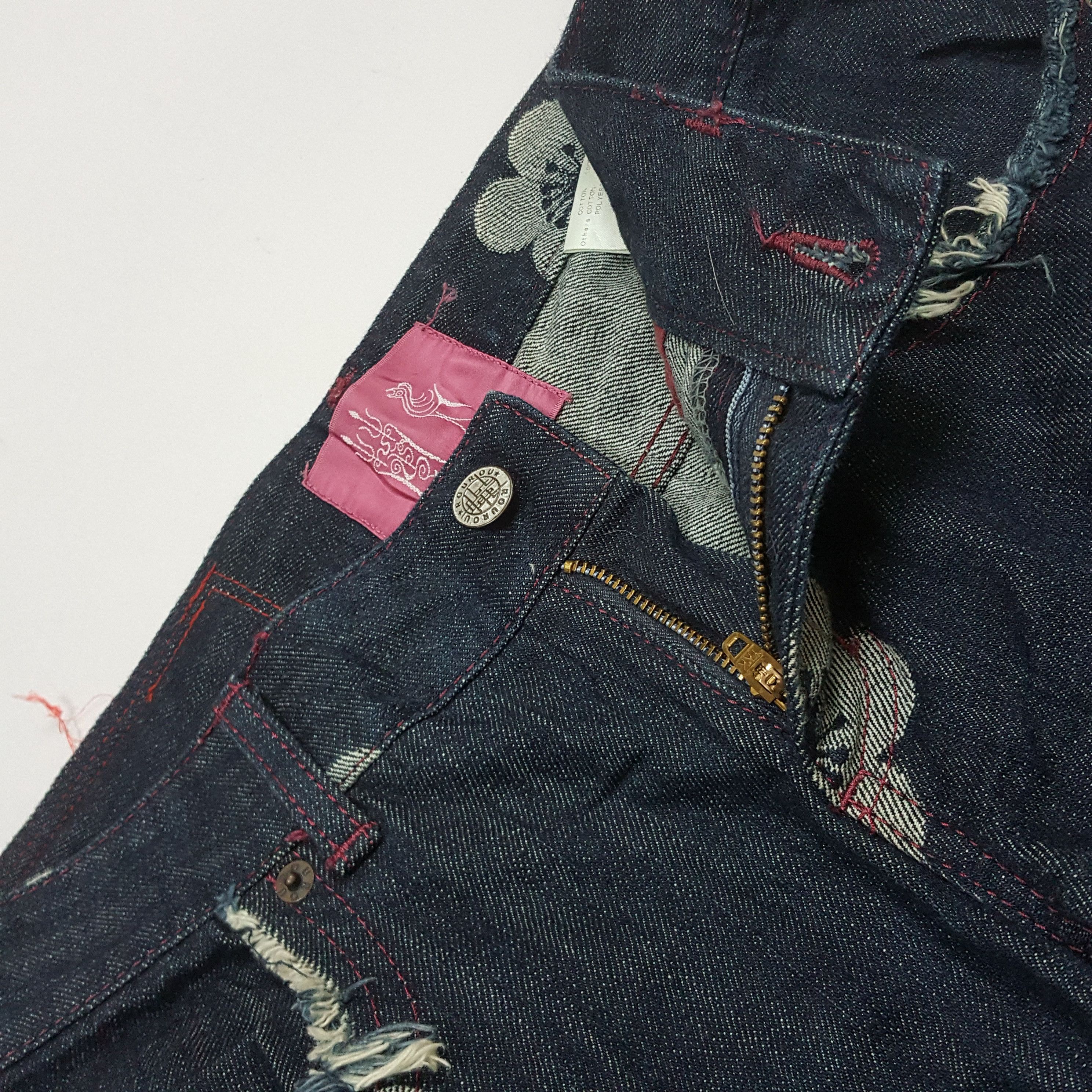 Japanese Brand Vintage ROUROU Japanese brand nice design denim jeans Size US 30 / EU 46 - 13 Thumbnail