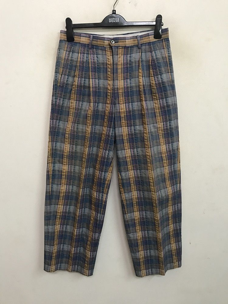 Vintage ADABAT Made in Japan Check Seersucker Trouser Size US 32 / EU 48 - 1 Thumbnail