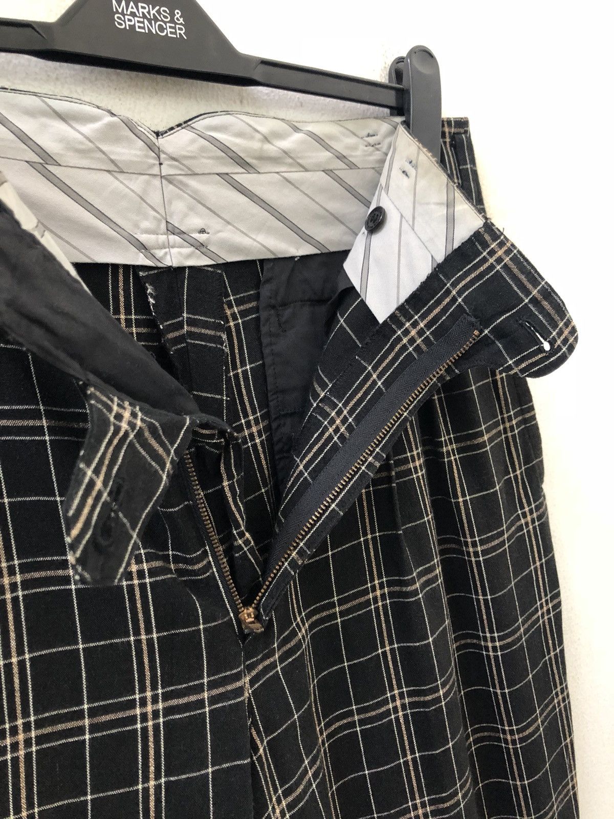 Japanese Brand × Matsuda Japan Brand Nicole Sports Rayon Blend Check Baggy Trouser Size US 33 - 6 Thumbnail