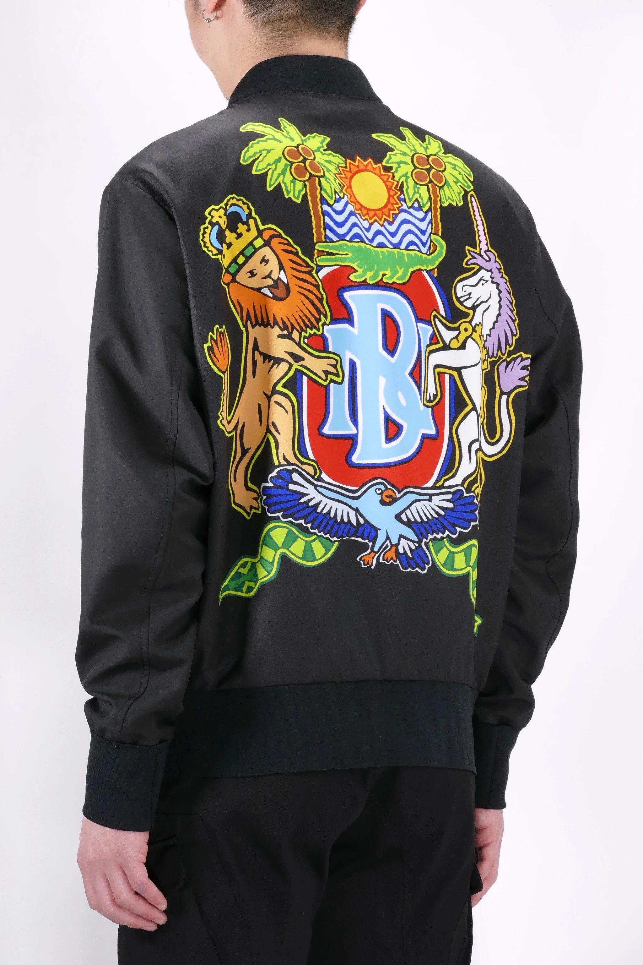 Neil Barrett $2190 NEIL BARRETT Black Crest Coat of Arms Bomber Jacket Size US M / EU 48-50 / 2 - 6 Thumbnail