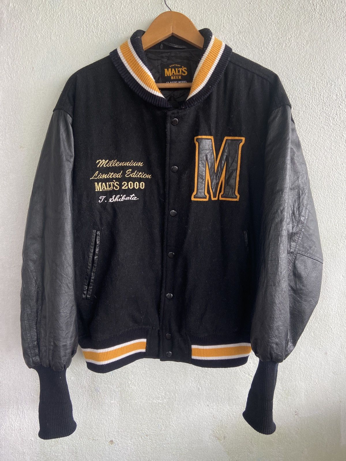Vintage Vintage Suntory Malt’s Beer Letterman Wool Varsity Jacket Size US L / EU 52-54 / 3 - 1 Thumbnail