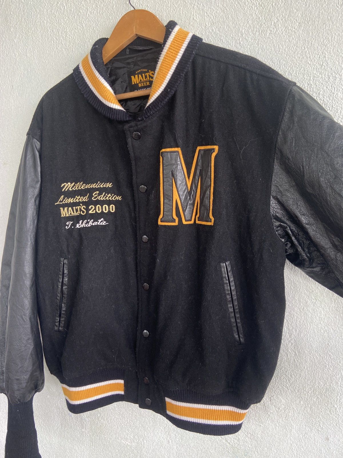 Vintage Vintage Suntory Malt’s Beer Letterman Wool Varsity Jacket Size US L / EU 52-54 / 3 - 4 Thumbnail
