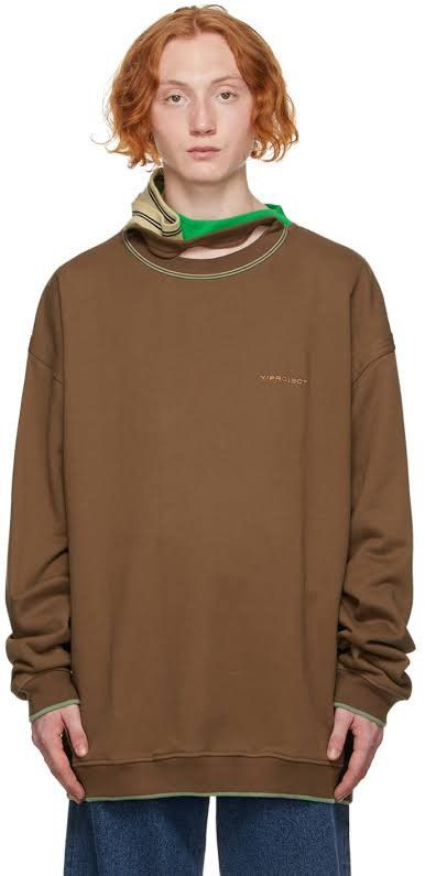 Y/Project Y/Project BROWN TRIPLE NECK SWEATSHIRT Size US L / EU 52-54 / 3 - 1 Thumbnail