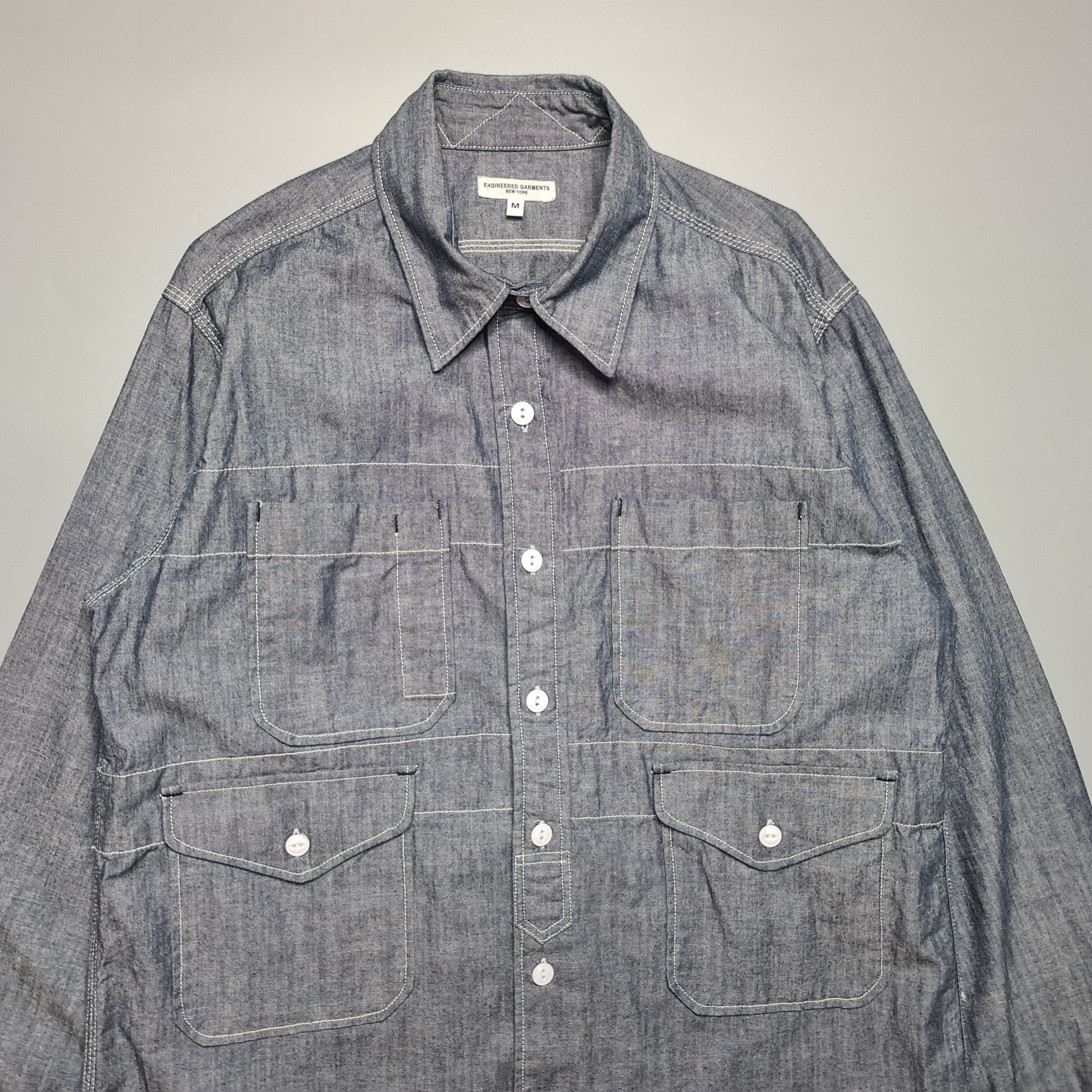 Beams Plus × Engineered Garments EG x Beams Plus - Cone Chambray - Long Work Shirt Size US M / EU 48-50 / 2 - 2 Thumbnail