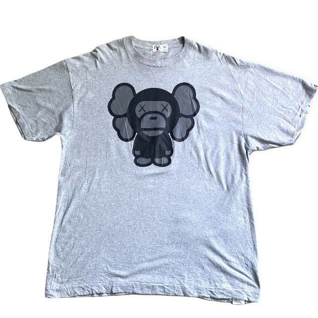 image of Bape x Kaws Baby Milo X Kaws T Shirt in Grey, Men's (Size XL)