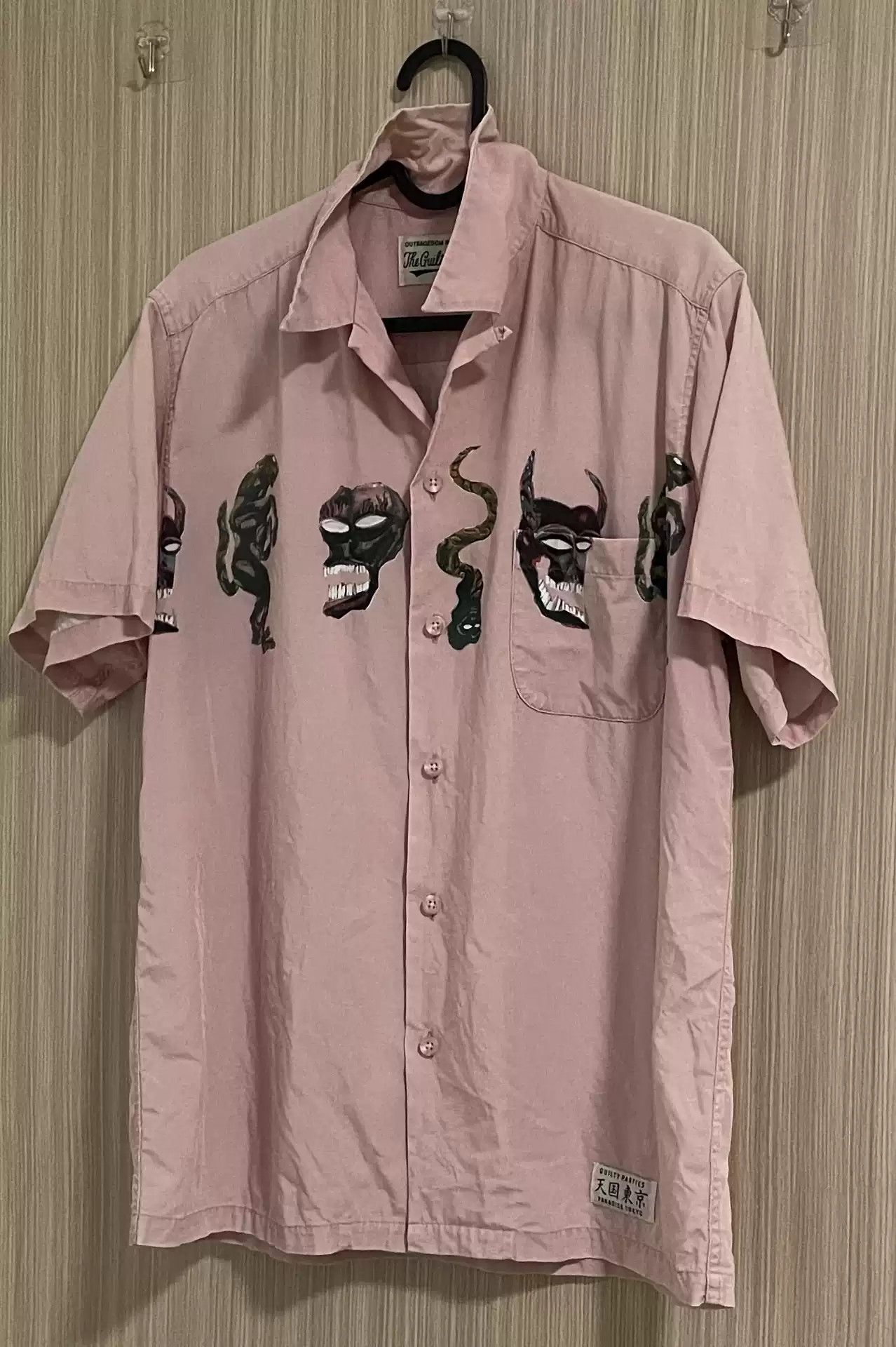 Pre-owned Wacko Maria Pink Ghost Night Trip Shirt