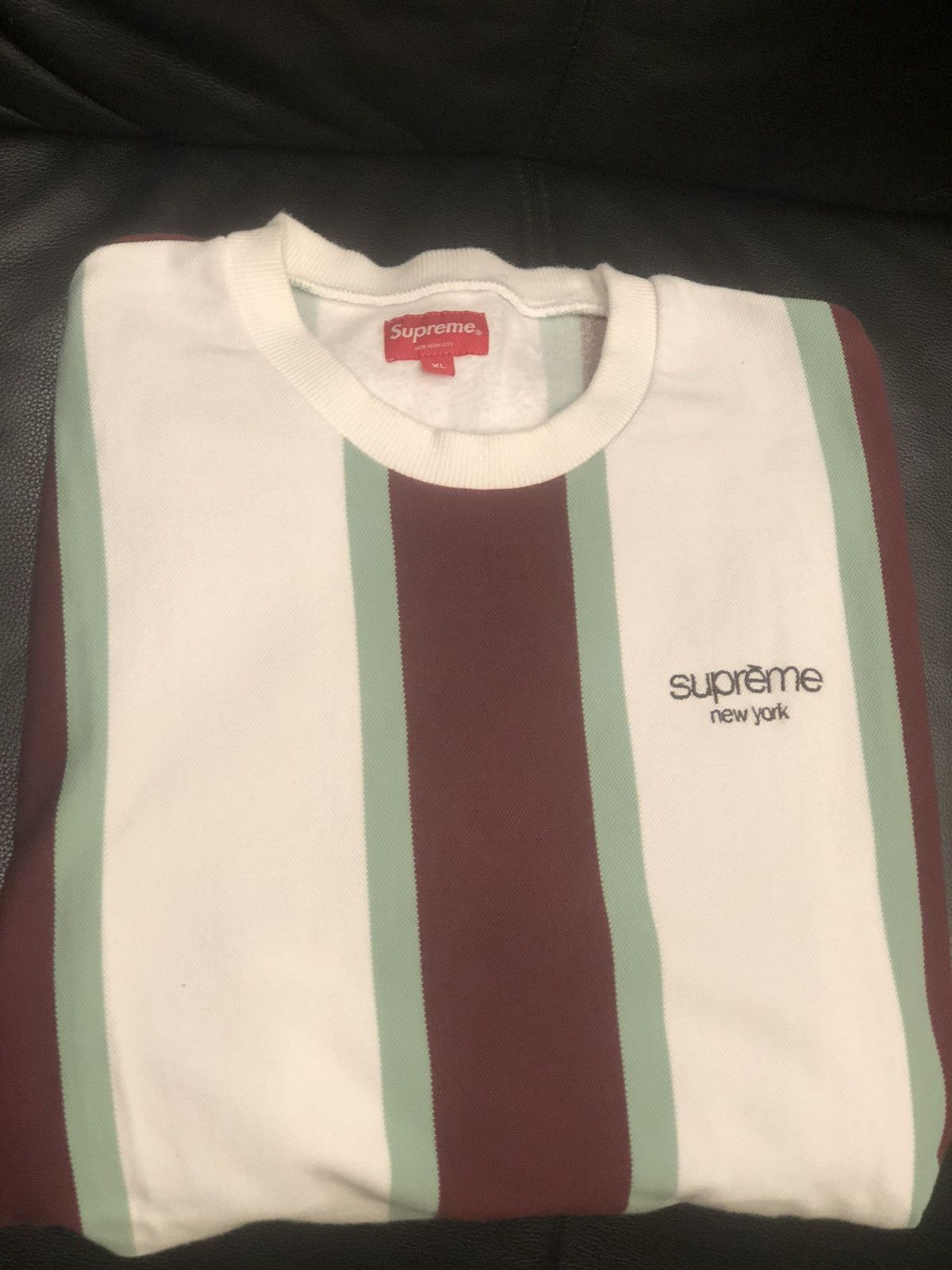 Supreme Supreme Vertical Striped Pique Crewneck Size US XL / EU 56 / 4 - 7 Thumbnail