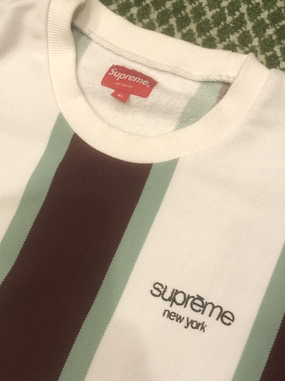 Supreme Supreme Vertical Striped Pique Crewneck Size US XL / EU 56 / 4 - 4 Thumbnail
