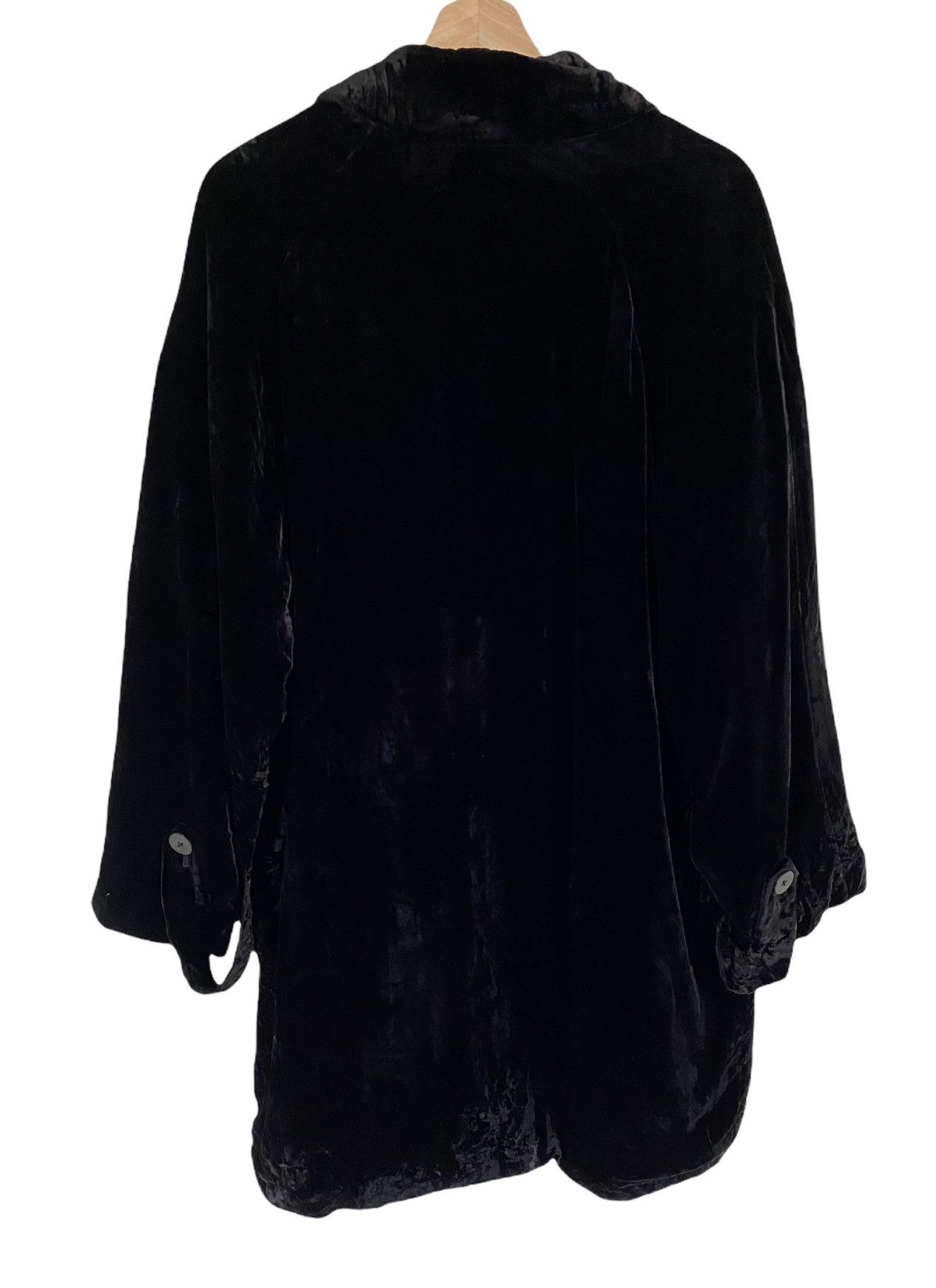 🔥LUXURY DKNY BLACK VELVET FABRIC BALMACAAN OVERCOAT