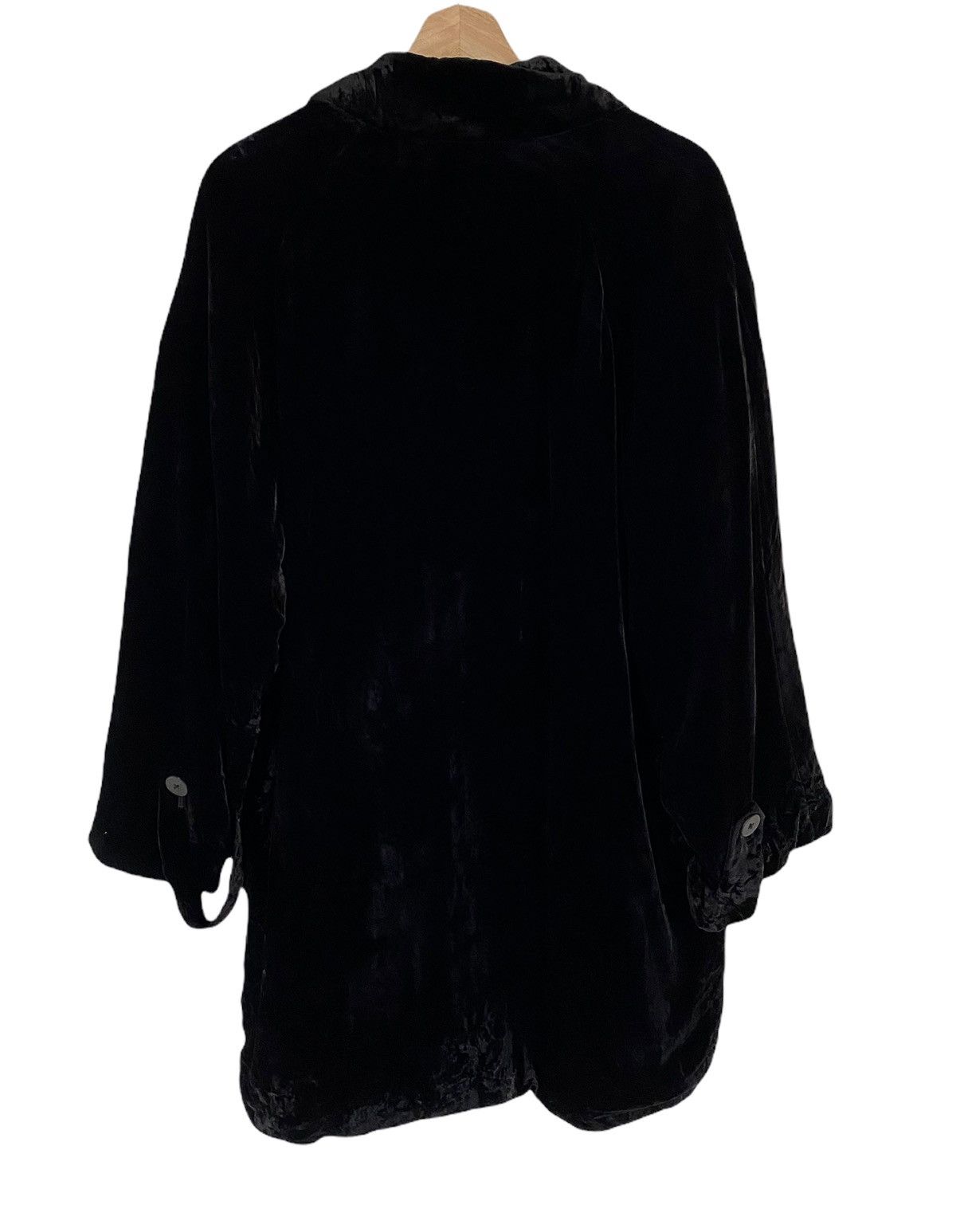 🔥LUXURY DKNY BLACK VELVET FABRIC BALMACAAN OVERCOAT