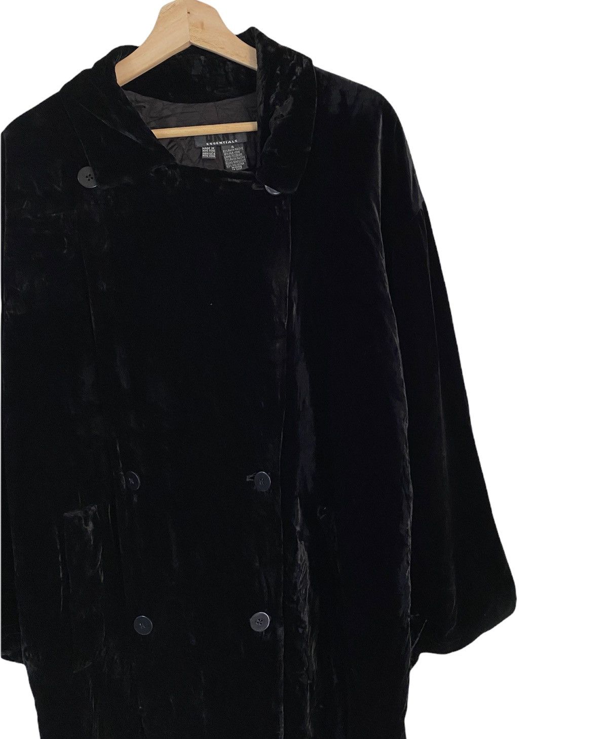 🔥LUXURY DKNY BLACK VELVET FABRIC BALMACAAN OVERCOAT