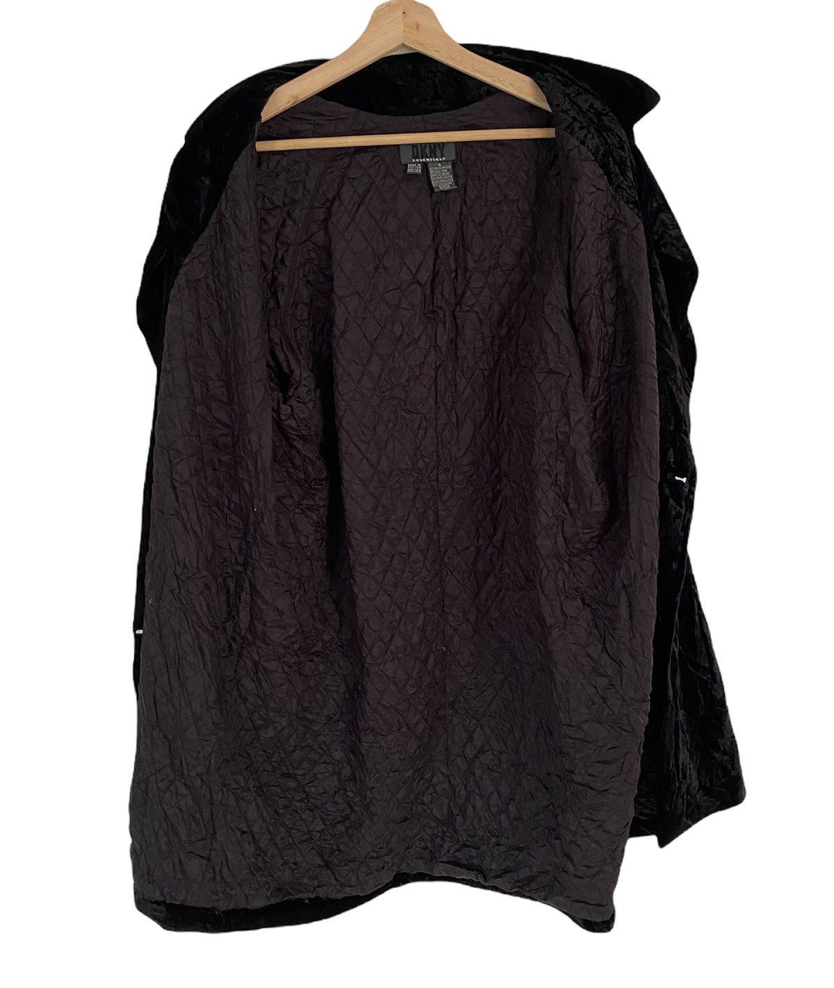 🔥LUXURY DKNY BLACK VELVET FABRIC BALMACAAN OVERCOAT
