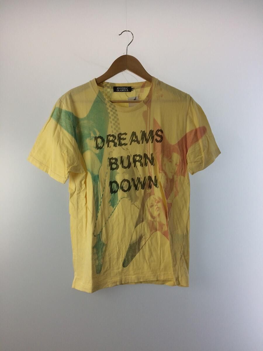 image of Hysteric Glamour "dreams Burn Down" Punk Woman Guitar Tee in Yellow, Men's (Size Medium)
