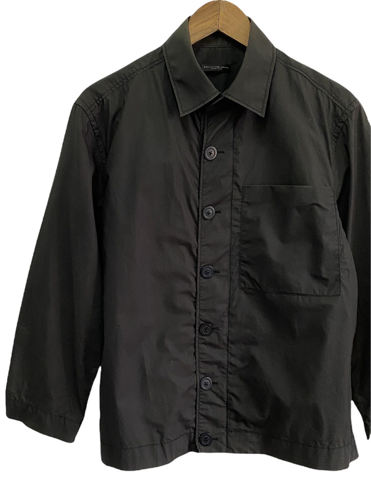 DKNY DONNA KARAN MINIMALIST BUTTON COLLAR JACKET Size US M / EU 48-50 / 2 - 3 Thumbnail