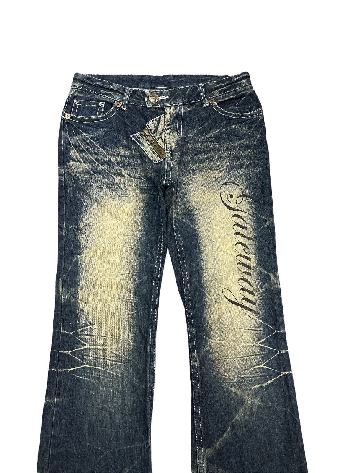 Japanese Brand × Rusty FLARED🔥AGATE LABEL RUSTY DISTRESSED DENIM PANTS Size US 32 / EU 48 - 2 Thumbnail