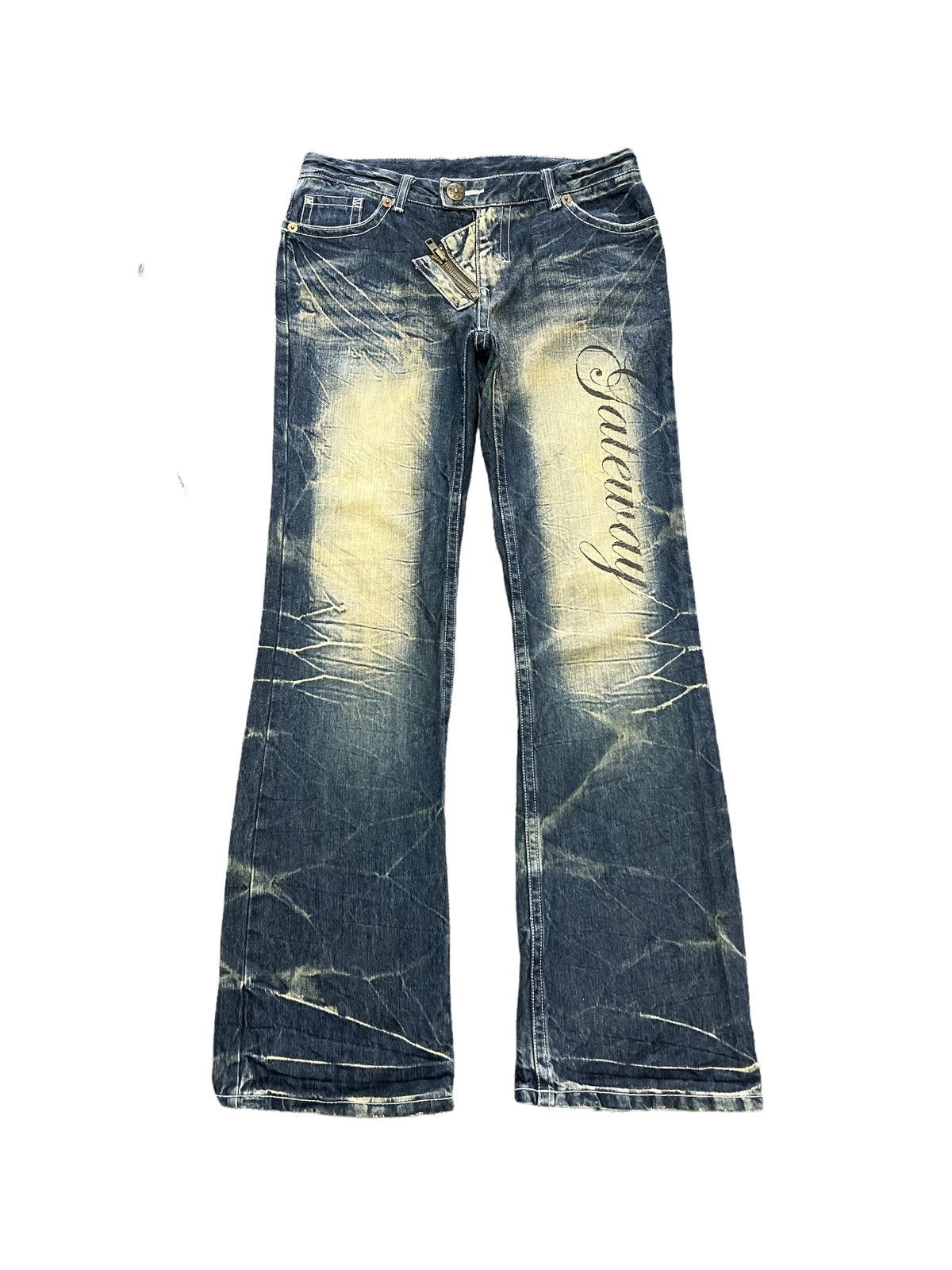 Japanese Brand × Rusty FLARED🔥AGATE LABEL RUSTY DISTRESSED DENIM PANTS Size US 32 / EU 48 - 1 Thumbnail