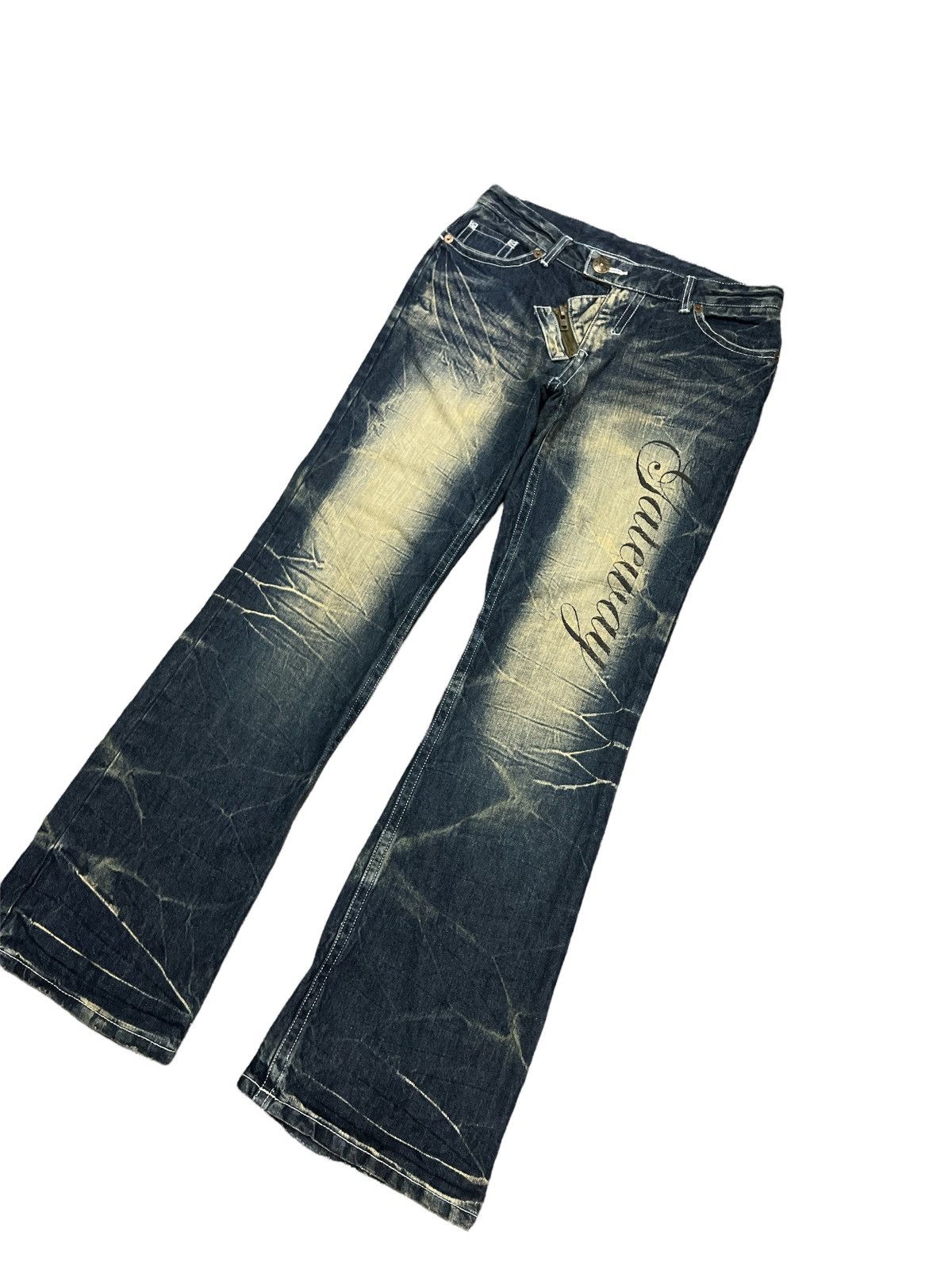 Japanese Brand × Rusty FLARED🔥AGATE LABEL RUSTY DISTRESSED DENIM PANTS Size US 32 / EU 48 - 4 Thumbnail