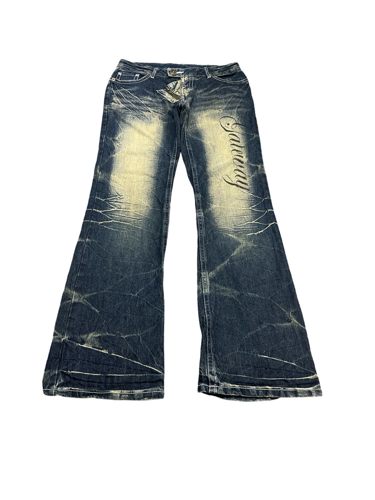 Japanese Brand × Rusty FLARED🔥AGATE LABEL RUSTY DISTRESSED DENIM PANTS Size US 32 / EU 48 - 3 Thumbnail