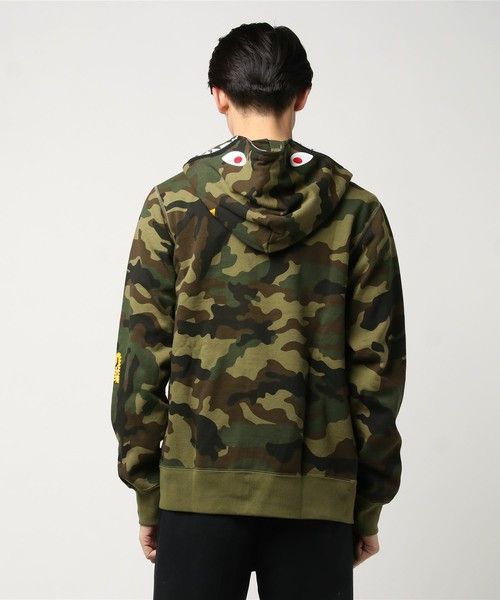Bape WOODLAND CAMO 2ND SHARK FULL ZIP HOODIE Size US M / EU 48-50 / 2 - 6 Thumbnail