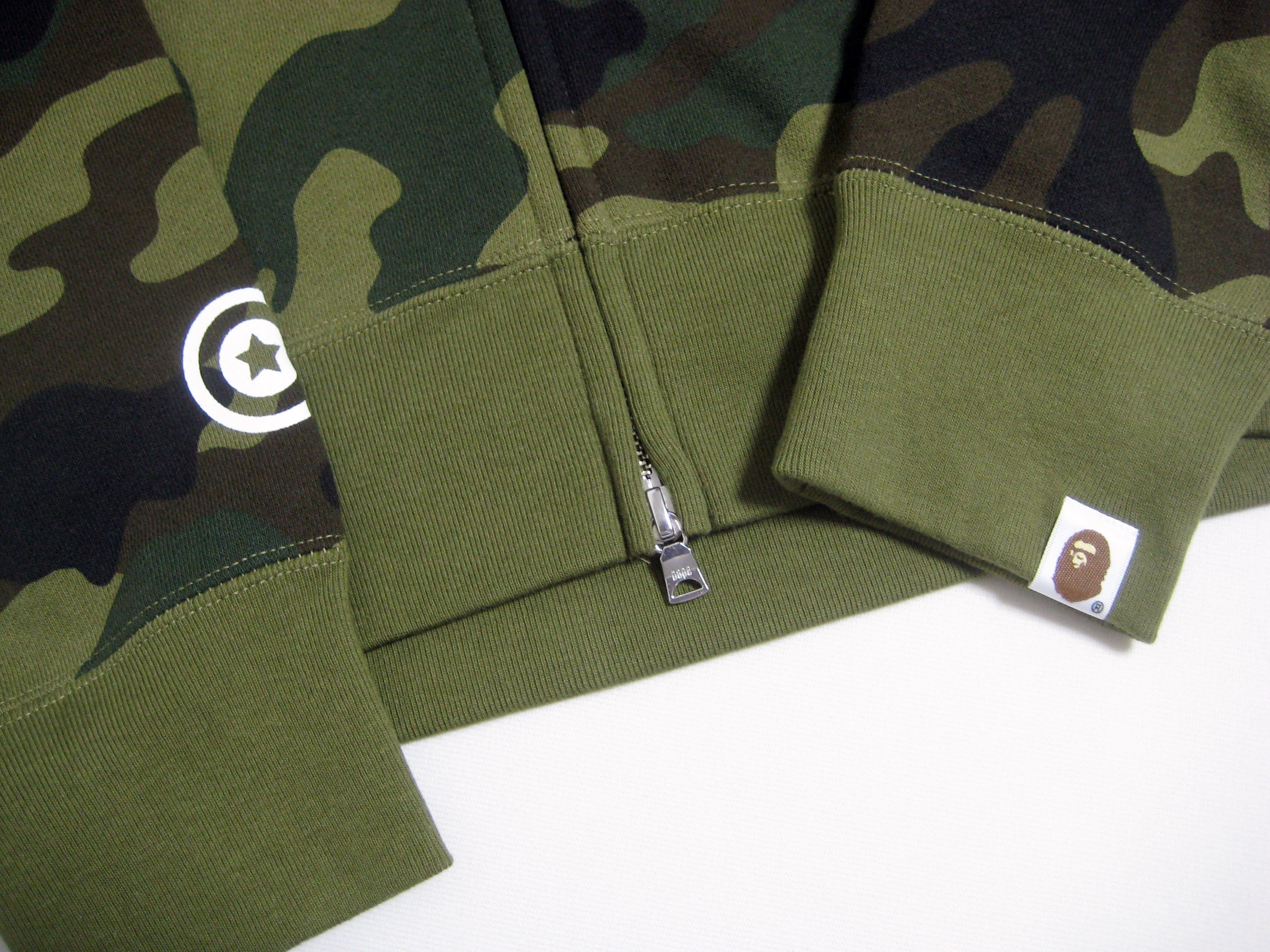Bape WOODLAND CAMO 2ND SHARK FULL ZIP HOODIE Size US M / EU 48-50 / 2 - 11 Thumbnail