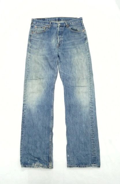 Levi's Vintage Levi's 501 Faded Blue Distressed Jeans 33x34 Size US 33 - 1 Thumbnail