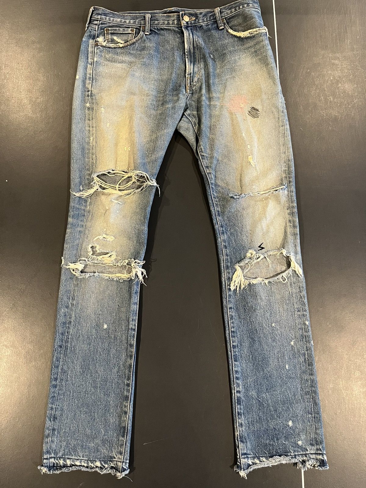 Undercover Undercover SS05 ‘But Beautiful’ Graffiti Patchwork Denim | 3 Size US 33 - 1 Thumbnail