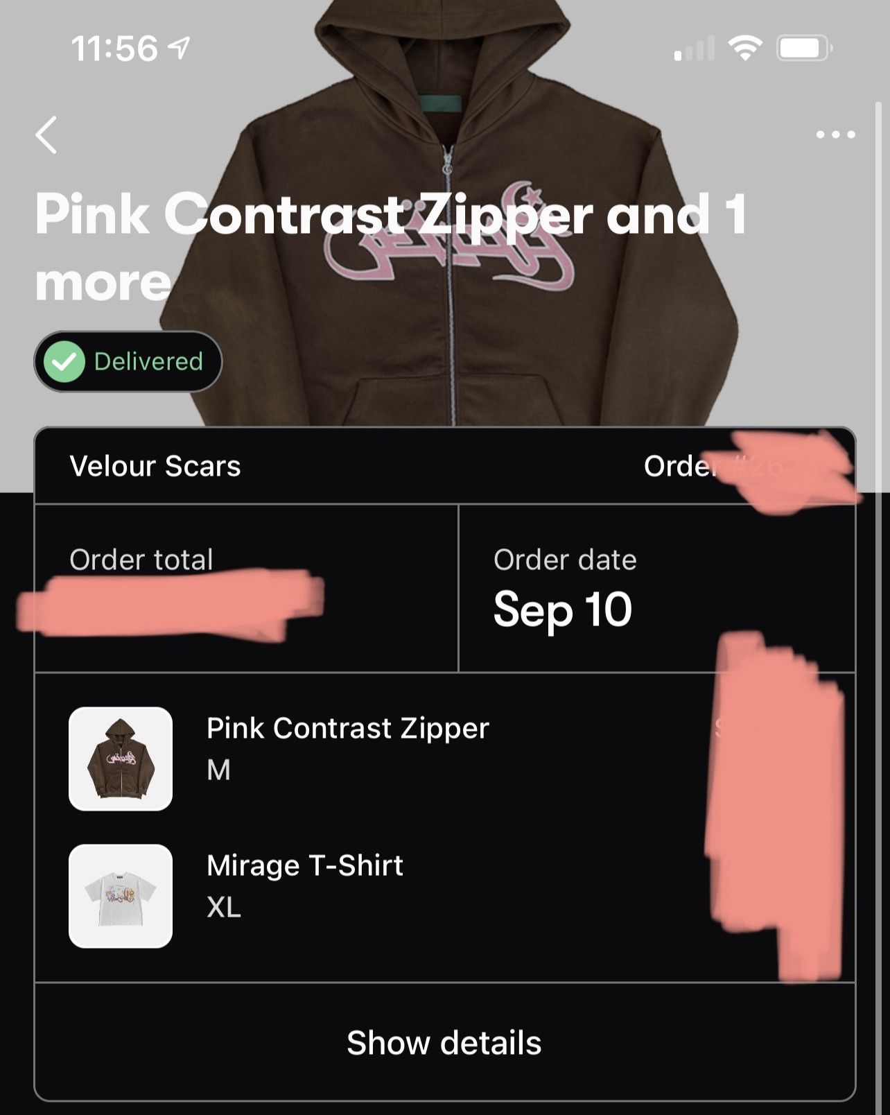 Japanese Brand LAST DROP EVER EVER Velour Scars Pink Contrast Zipper Hoodie Size US M / EU 48-50 / 2 - 4 Thumbnail