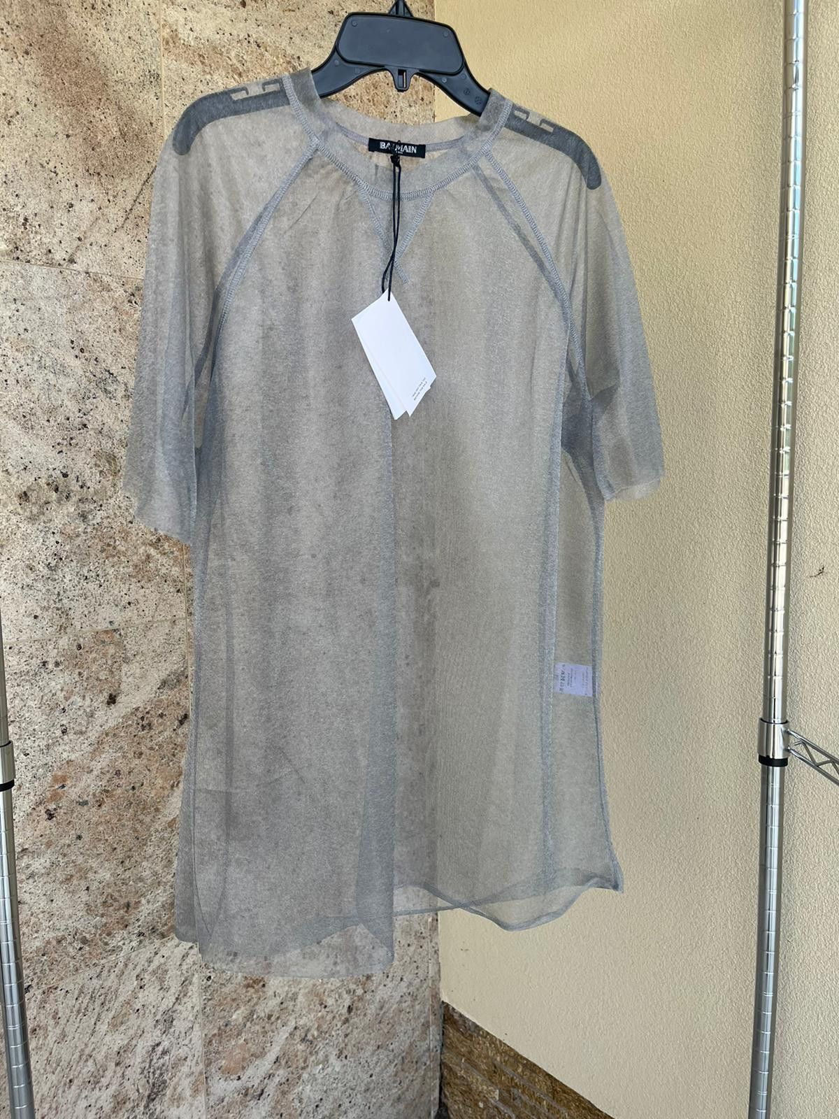 Balmain Q.2 / See Through Short Sleeve Shirt in See Through Size US M / EU 48-50 / 2 - 2 Thumbnail