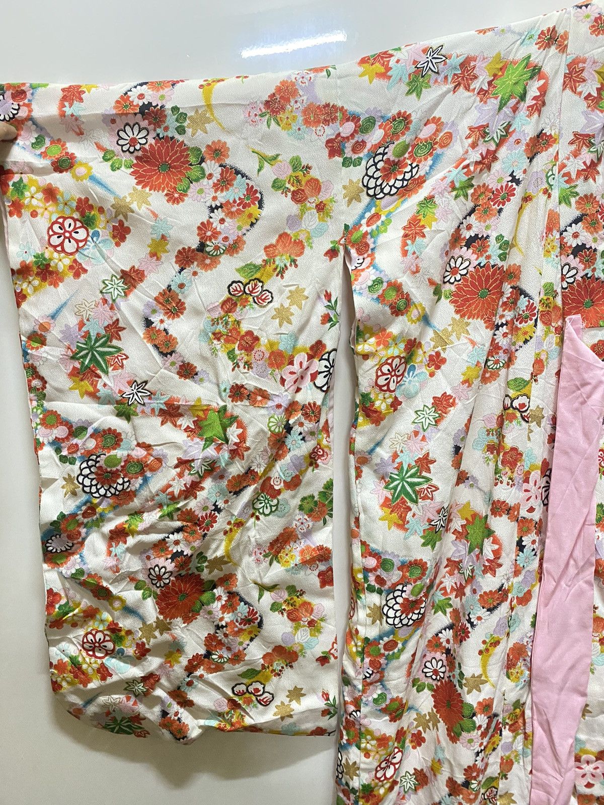 Japanese Brand Vintage 90s floral flower chrysanthemum kimono robe k6 Size US M / EU 48-50 / 2 - 3 Thumbnail