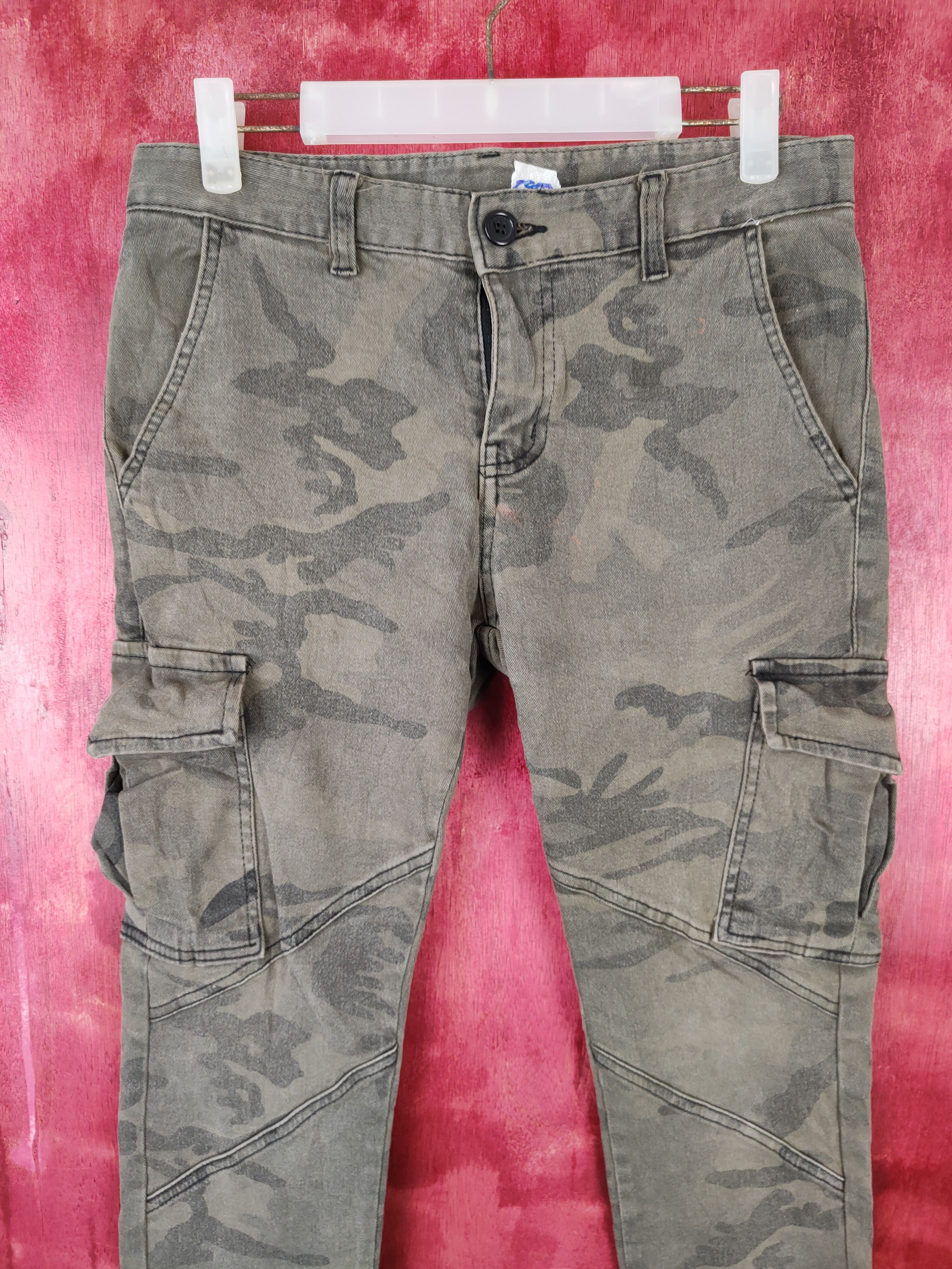Japanese Brand Japan camo military skinny Faded Dark Green cargo Denim#S569 Size 29" - 2 Thumbnail