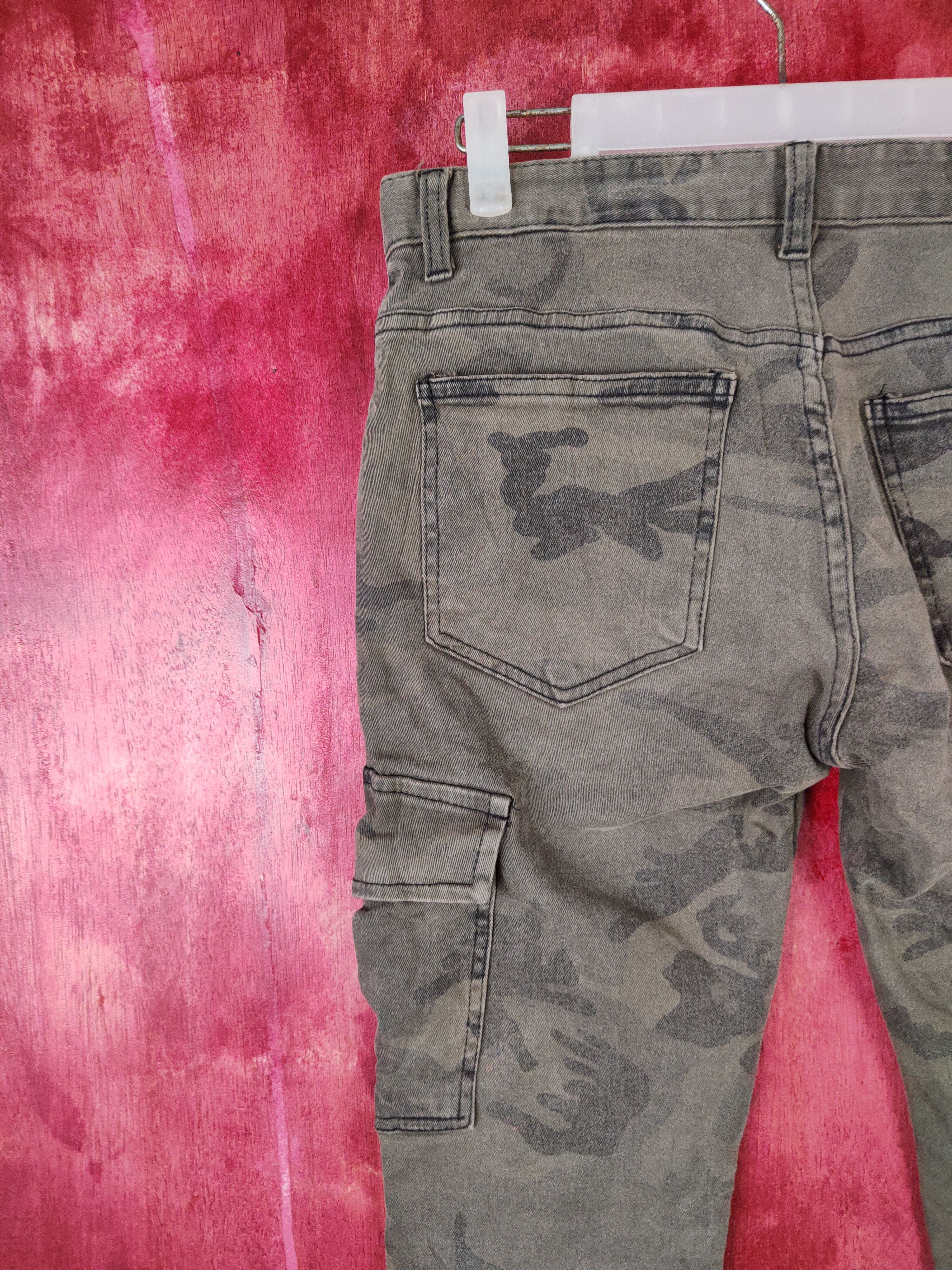 Japanese Brand Japan camo military skinny Faded Dark Green cargo Denim#S569 Size 29" - 8 Thumbnail