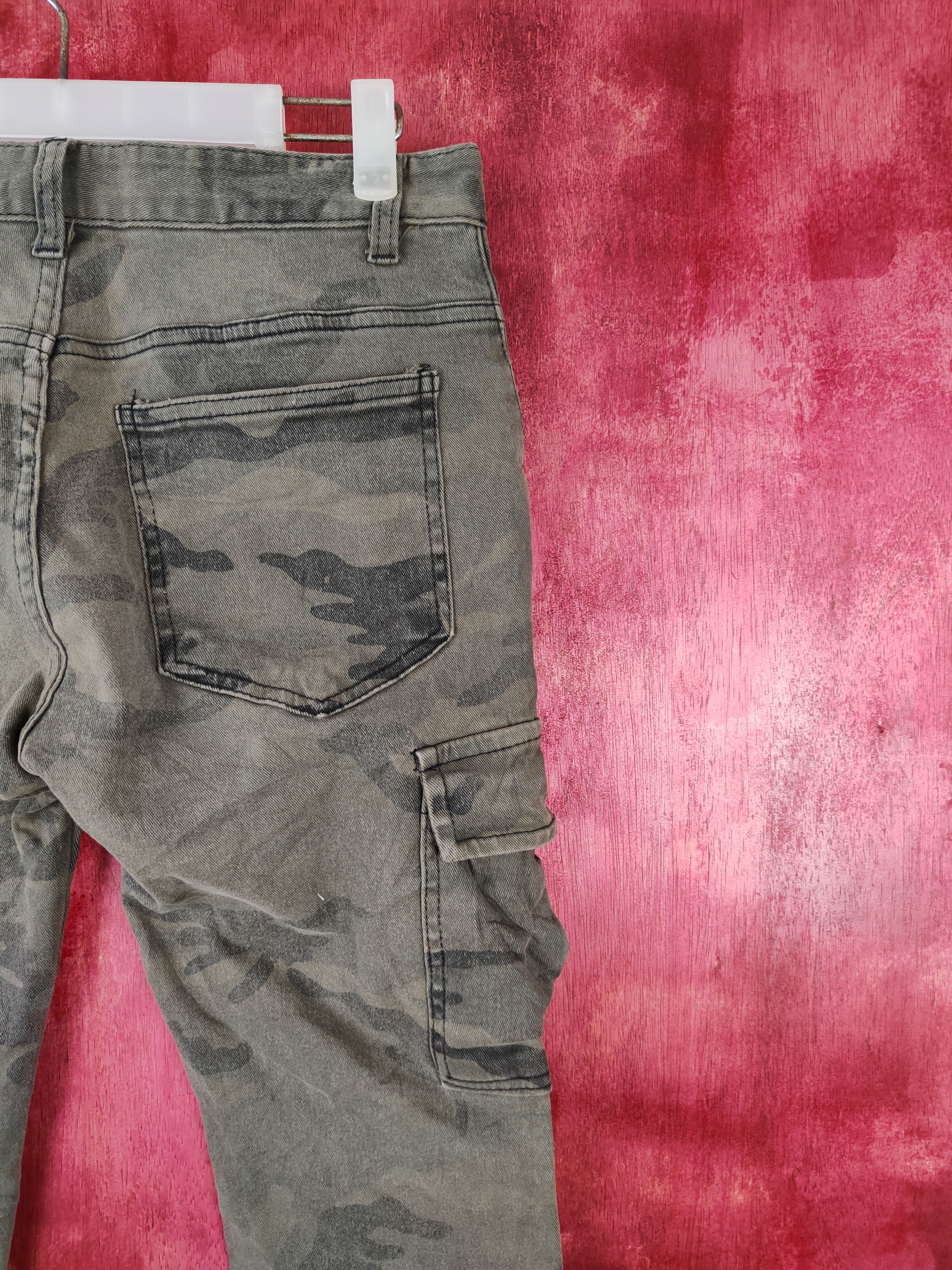 Japanese Brand Japan camo military skinny Faded Dark Green cargo Denim#S569 Size 29" - 10 Thumbnail