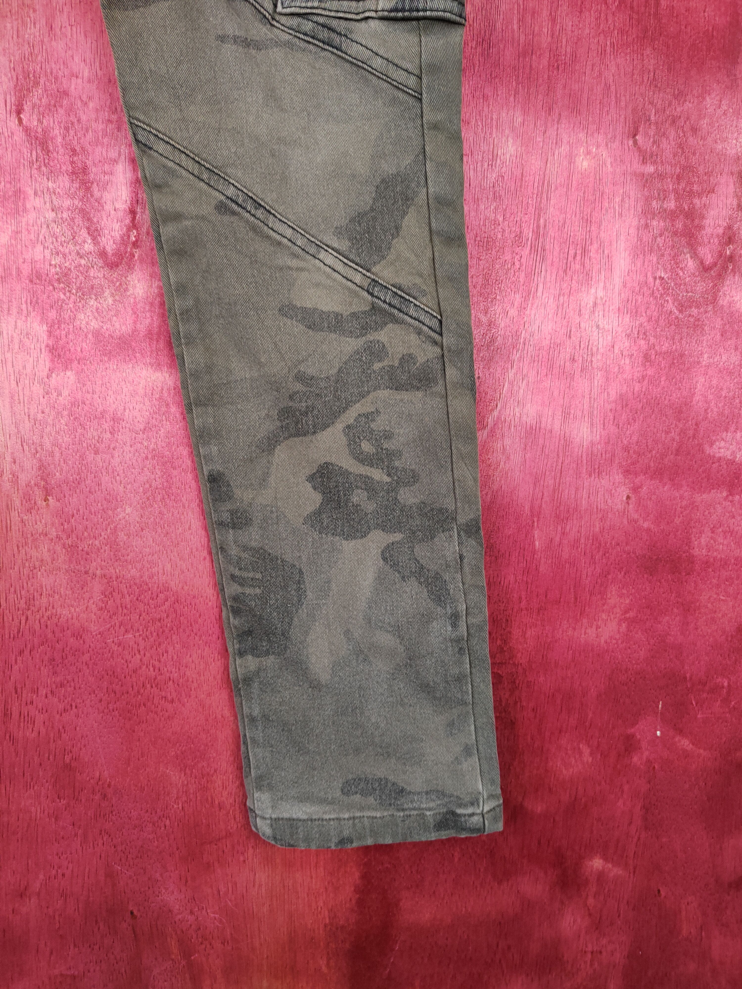 Japanese Brand Japan camo military skinny Faded Dark Green cargo Denim#S569 Size 29" - 6 Thumbnail
