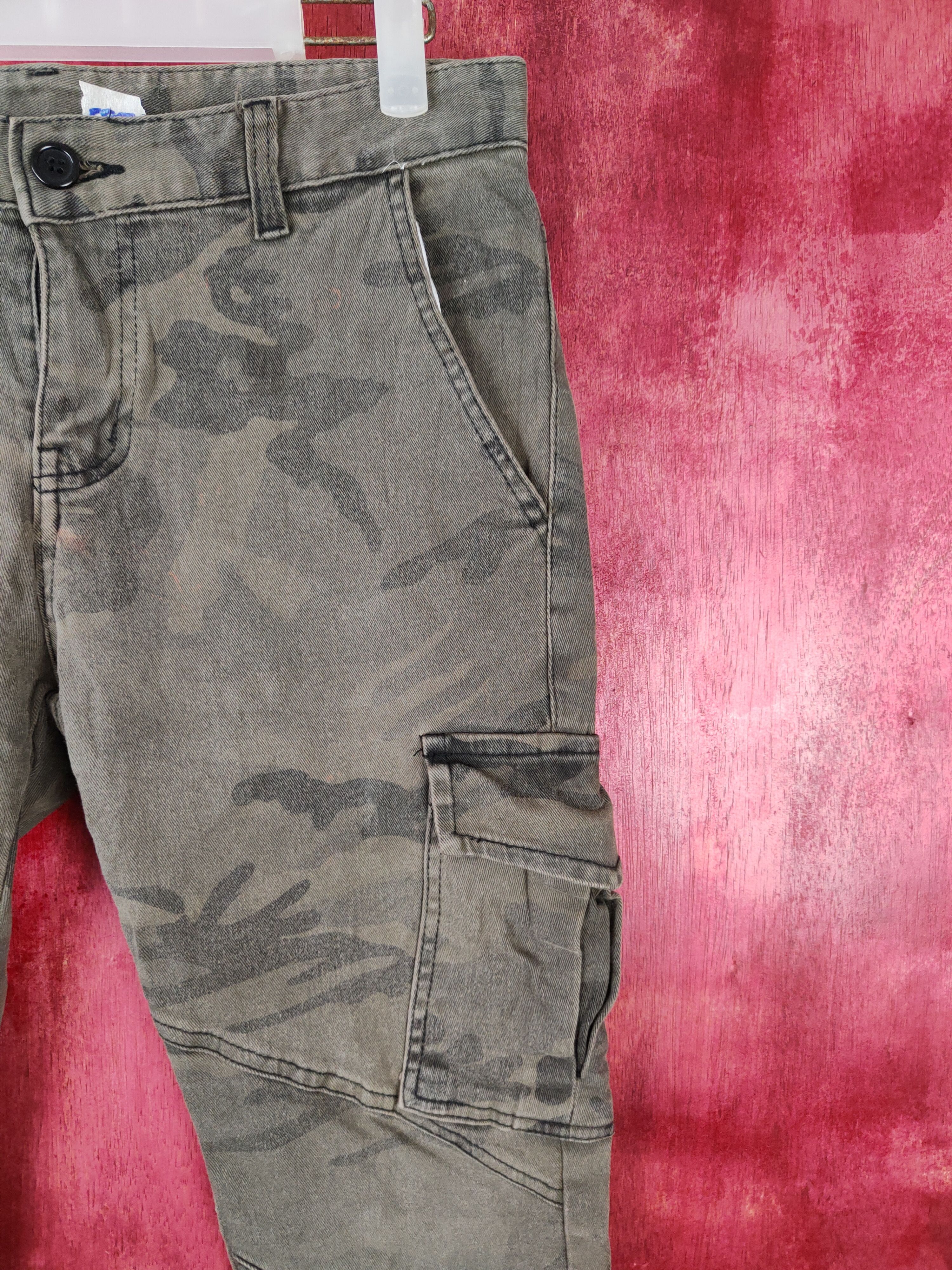 Japanese Brand Japan camo military skinny Faded Dark Green cargo Denim#S569 Size 29" - 5 Thumbnail