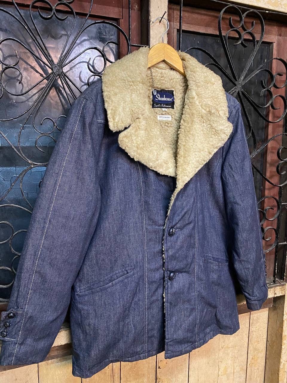 Japanese Brand VINTAGE SHANHOUSE DENIM AND SHEARLING COAT Size US XL / EU 56 / 4 - 4 Thumbnail