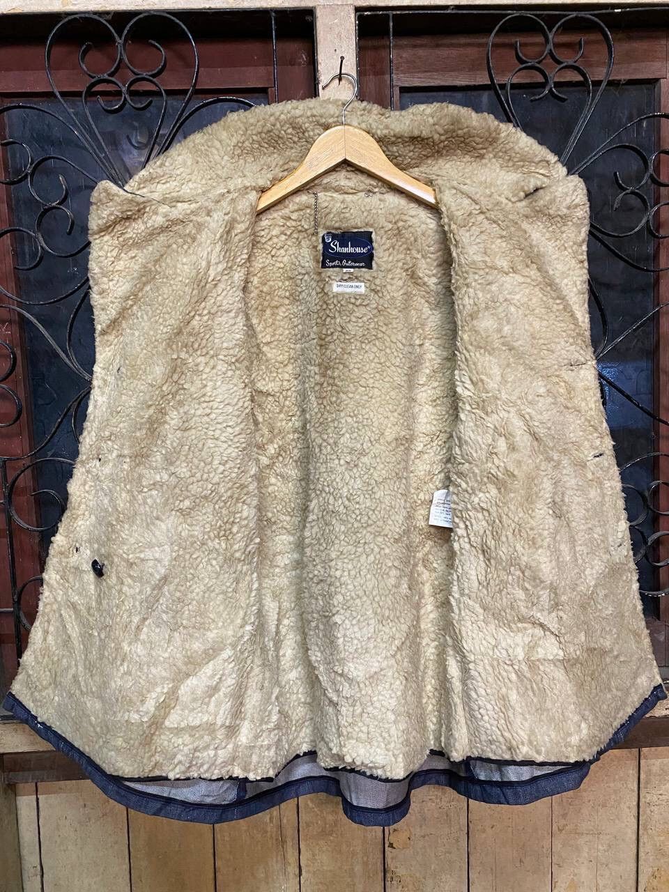 Japanese Brand VINTAGE SHANHOUSE DENIM AND SHEARLING COAT Size US XL / EU 56 / 4 - 9 Thumbnail