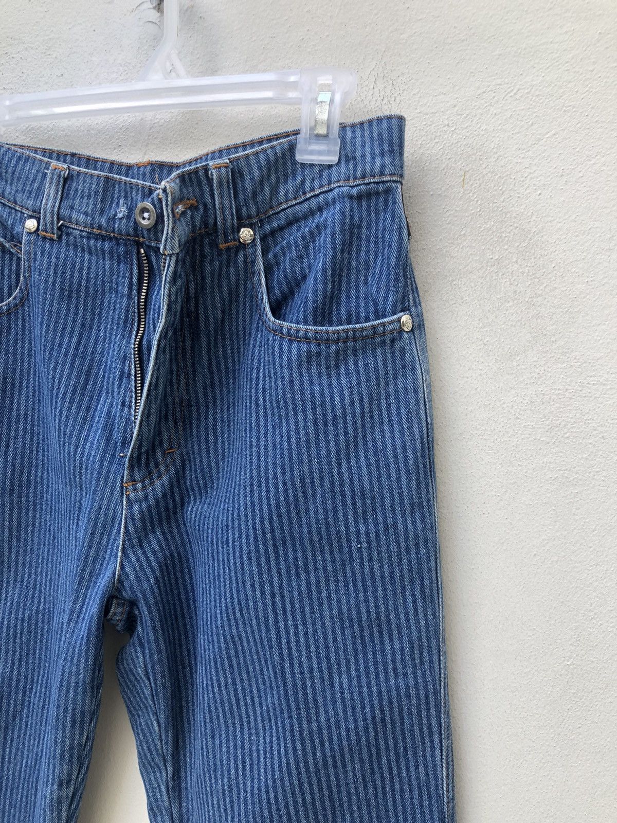 Versace × Vintage Vintage 90s Versace Sport Made in Italy Striped Denim Jeans Size US 29 - 12 Thumbnail