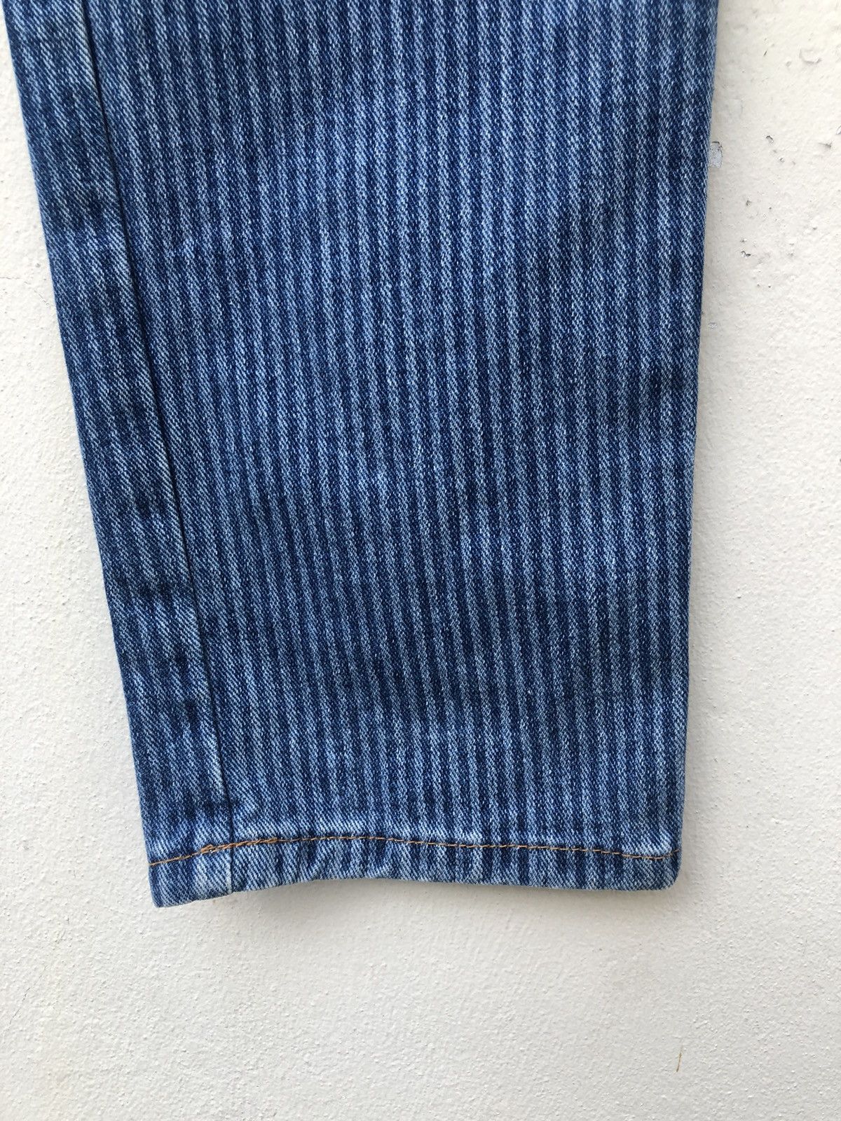 Versace × Vintage Vintage 90s Versace Sport Made in Italy Striped Denim Jeans Size US 29 - 14 Thumbnail