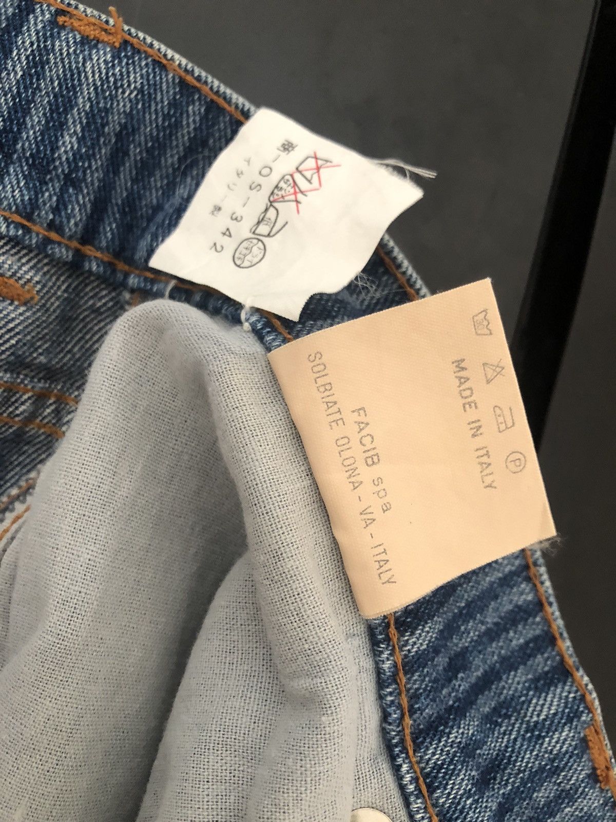 Versace × Vintage Vintage 90s Versace Sport Made in Italy Striped Denim Jeans Size US 29 - 25 Thumbnail