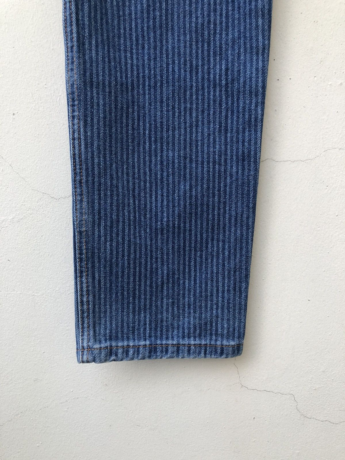 Versace × Vintage Vintage 90s Versace Sport Made in Italy Striped Denim Jeans Size US 29 - 19 Thumbnail