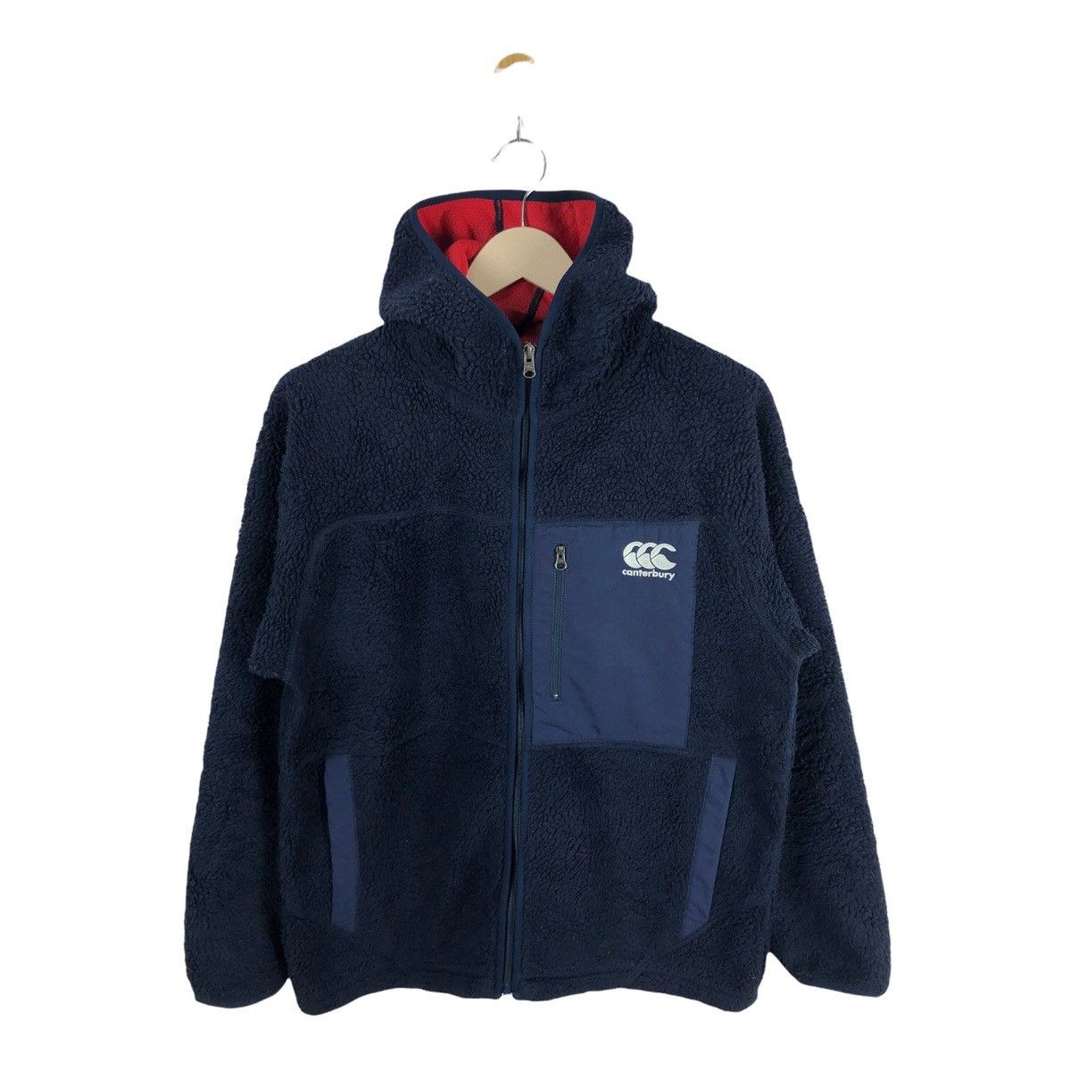 image of Canterbury Of New Zealand Vintage 90's Canterbury Sherpa Fleece Jacket in Blue, Men's (Size Medium)