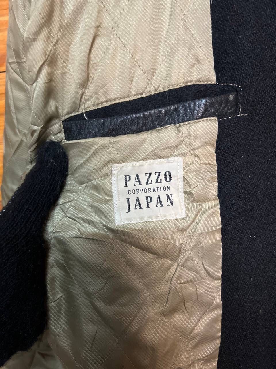 Vintage VINTAGE EMBROIDERED PAZZO JAPAN WOOL LEATHER VARSITY JACKET Size US L / EU 52-54 / 3 - 18 Thumbnail