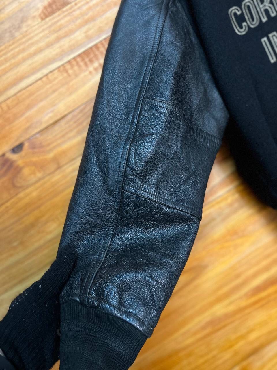 Vintage VINTAGE EMBROIDERED PAZZO JAPAN WOOL LEATHER VARSITY JACKET Size US L / EU 52-54 / 3 - 14 Thumbnail